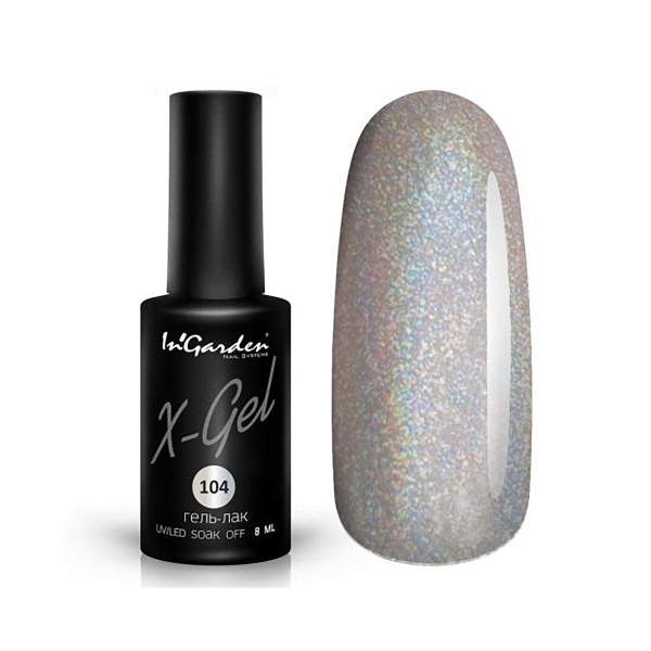 InGarden Гель-лак X-Gel, №104 Серебряная голография, 8 мл купить - 0