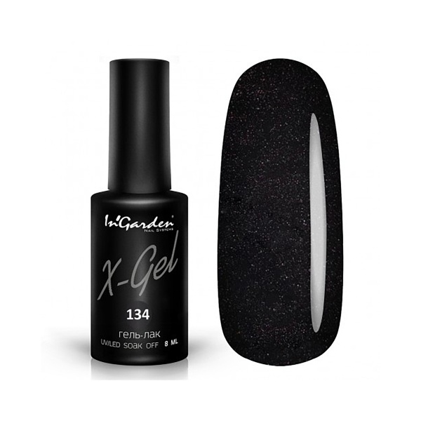 InGarden Гель-лак X-Gel, №134 Темный серо-красно-коричневый цвет, 8 мл купить - 0