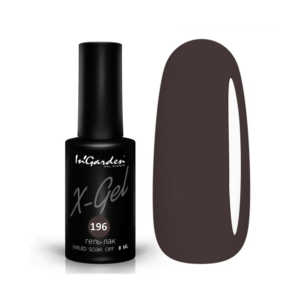 InGarden Гель-лак X-Gel, №196горького-шоколада, 8 мл купить - 0
