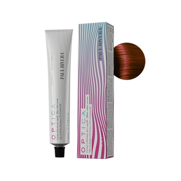 Paul Rivera Крем-краска для волос Optica, 7.44 интенсивыный медный блонд, 100 мл купить - 0