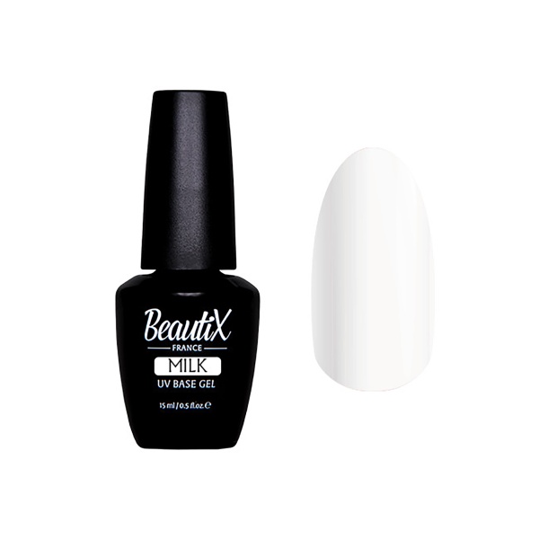 Beautix Камуфлирующая каучуковая Rubber-база UV Base Gel, Milk, 15 мл купить - 0