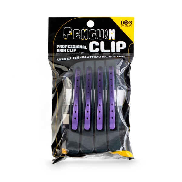 Dajuja Набор зажимов Penguin Clip, 4 шт, черный-фиолетовый купить - 0