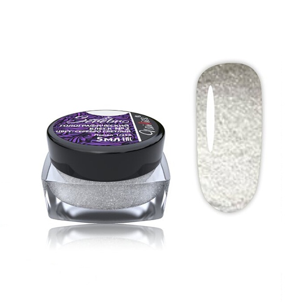 Serebro Блеск голографический помол 1/256, №02 серебро светлый, 5 мл купить - 0