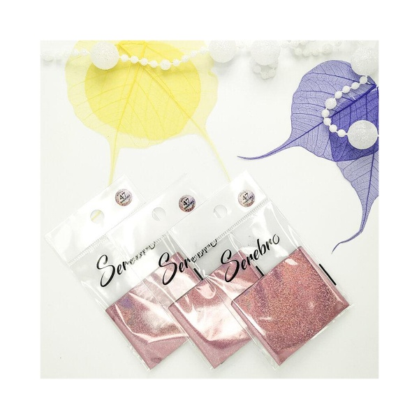 Serebro Фольга для дизайна ногтей фирменная, №47 розовый блеск, 50 см купить - 0