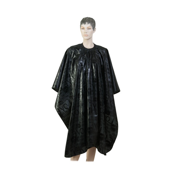 Dewal Pro Пеньюар для стрижки Love, нейлон, черный, на крючках, 138x150 см. купить - 0