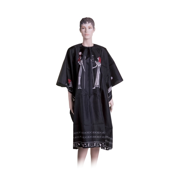 Dewal Pro Пеньюар для стрижки Египет, нейлон, черный, с прорезями для рук, на крючках, 124х146 см купить - 0