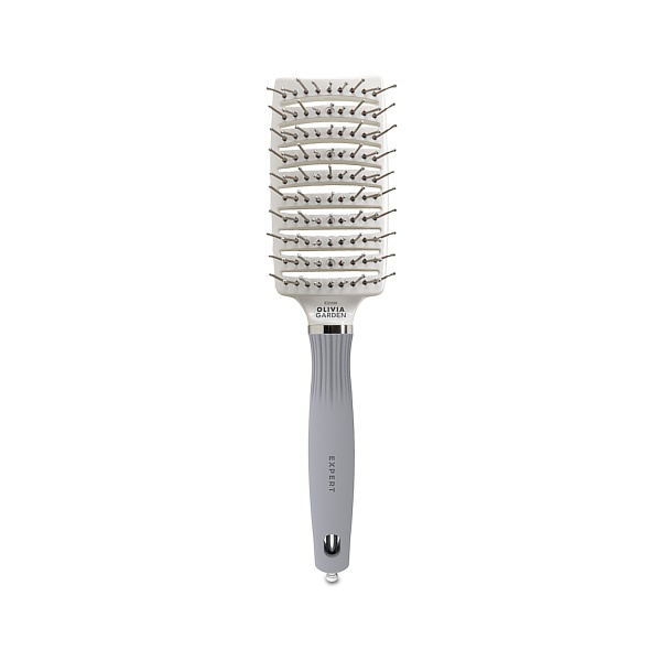Olivia Garden Щетка для волос Expert Care Vent Nylon Bristles, White & Grey, M купить - 0