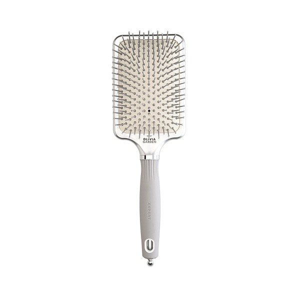 Olivia Garden Щетка для волос Expert Care Rectangular Nylon Bristles Silver, L купить - 0