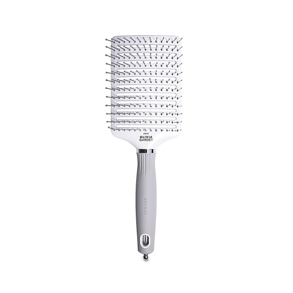 Olivia Garden Щетка для волос Expert Care Vent Nylon Bristles, White & Grey, L купить - 0