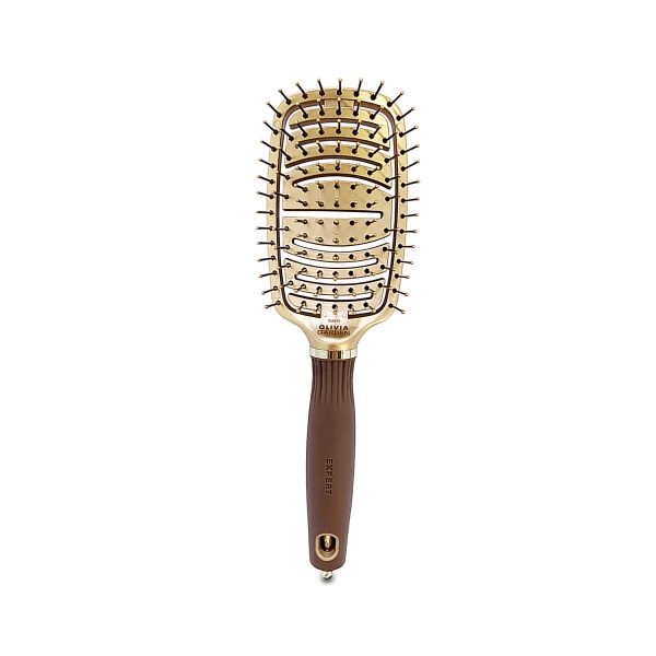 Olivia Garden Щетка для волос Expert Care Flex Nylon Bristles Gold & Brown, коричневый купить - 0