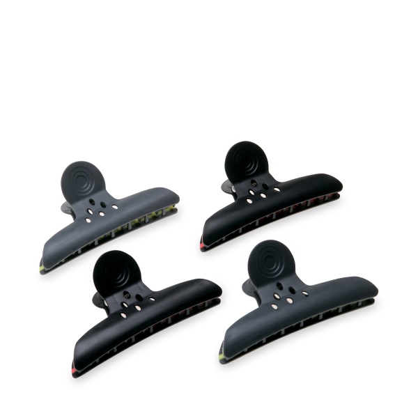 Dewal Pro Зажим для волос Бабочка, черный, пластик, 10 см, 4 шт купить - 0