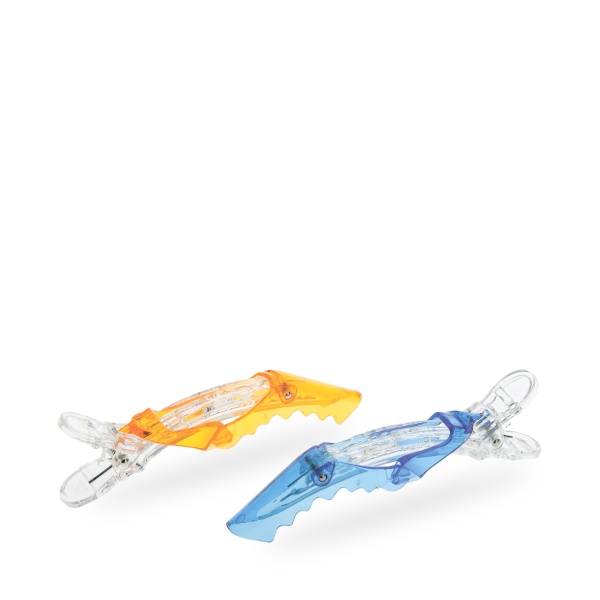 Dewal Pro Зажим для волос Крокодил цветной, прозрачный, пластик, 11 см, 2 шт купить - 0