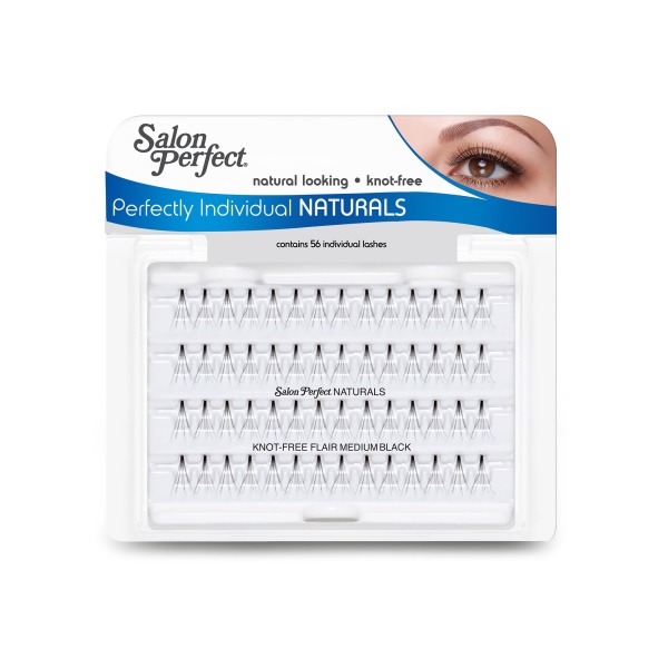 Salon Perfect Безузелковые пучковые ресницы Individual Lash Knot-Free Medium, средние, черные купить - 0