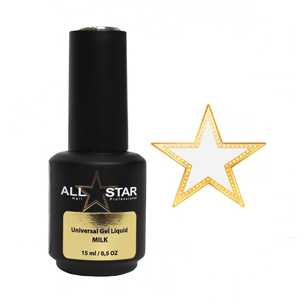 All Star Жидкий гель Universal Gel Liquid, молочный Milk, 15 мл купить - 0