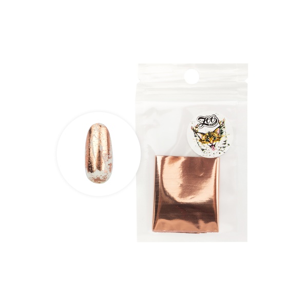 Zoo Nail Art Фольга переводная глянцевая, №1418 розовое золото, 4x50 см купить - 0