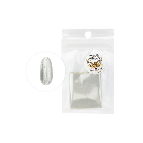 Zoo Nail Art Фольга переводная матовая, №1431 серебро, 4x50 см купить - 0