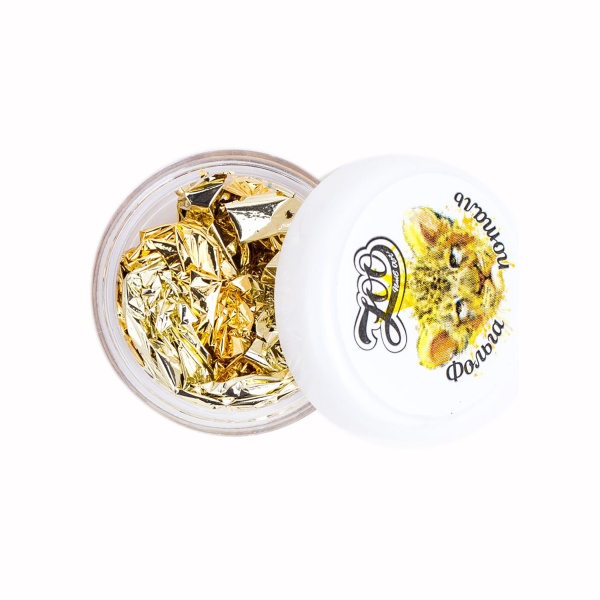 Zoo Nail Art Фольга поталь двусторонняя, №1545 светлое золото/золото, 14x14 см купить - 0