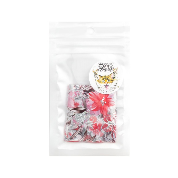 Zoo Nail Art Фольга переводная Цветы, №1538 красная, 4x50 см купить - 0