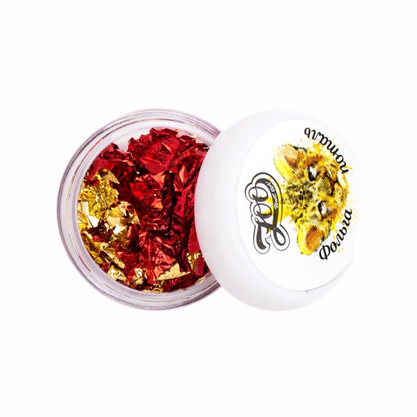 Zoo Nail Art Фольга поталь двусторонняя, №1548 красная/золото, 14x14 см купить - 0