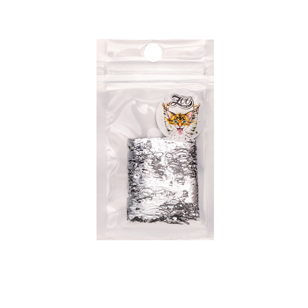 Zoo Nail Art Фольга Сетка поталь, №1583 чёрный/серебро, 14x25 см купить - 0