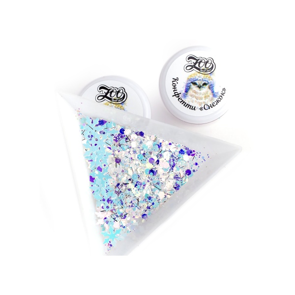 Zoo Nail Art Конфетти Снежок, №1562, 1 гр купить - 0