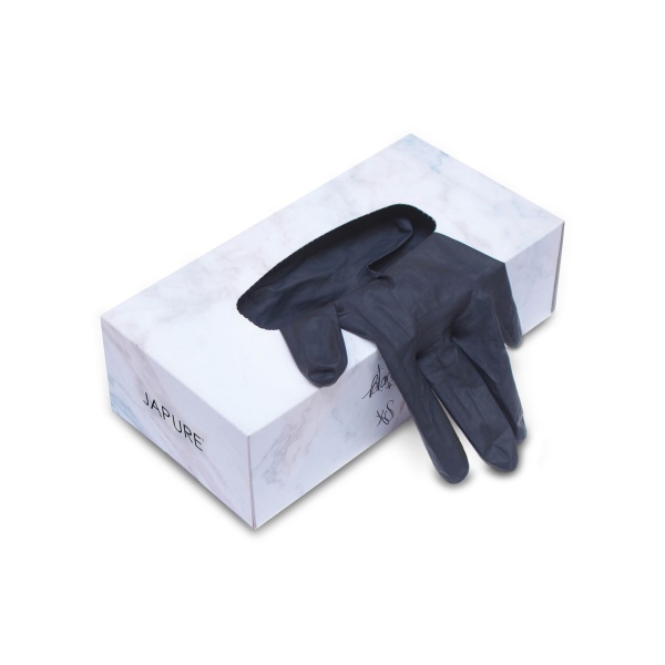 Japure Перчатки латексные Black Skinny Gloves, черные, M, 100 шт купить - 0