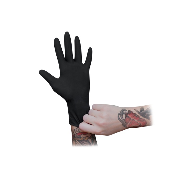 Japure Перчатки латексные Black Skinny Gloves, черные, M, 100 шт купить - 0