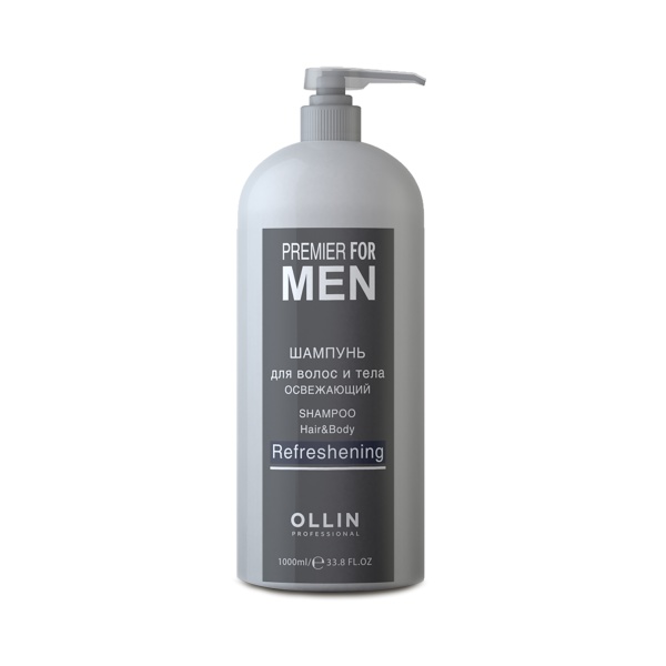 Ollin Professional Шампунь для волос и тела освежающий Premier For Men Hair&Body Refreshening, 1000 мл купить - 0