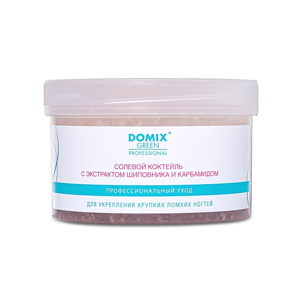 Domix Green Professional Солевой коктейль с экстрактом шиповника и карбамидом для укрепления хрупких, ломких ногтей, 600 мл купить - 0