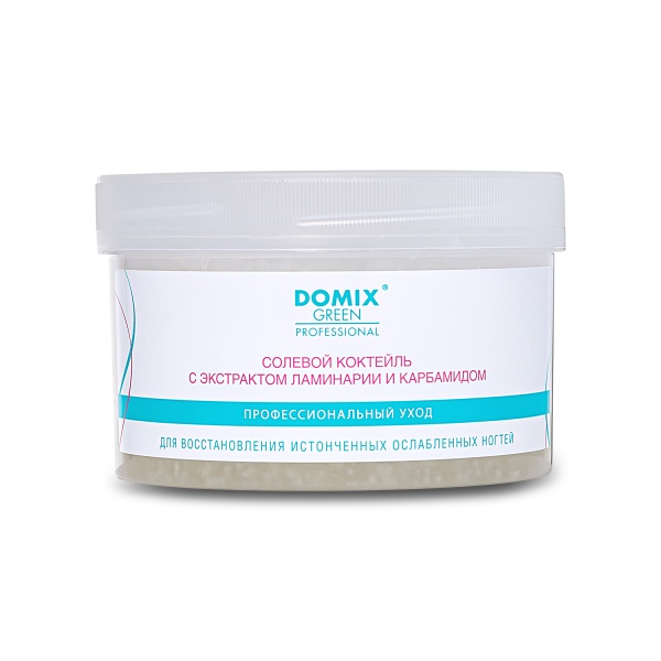 Domix Green Professional Солевой коктейль с экстрактом ламинарии и карбамидом для восстановления истончённых, ослабленных ногтей, 500 мл купить - 0