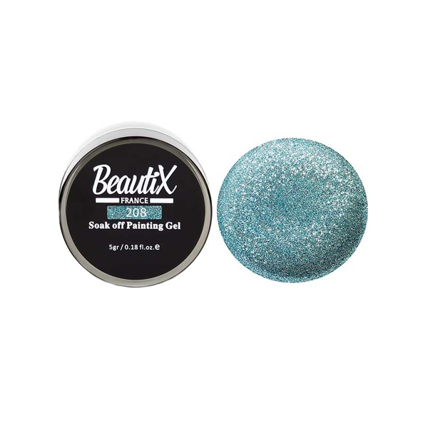 Beautix Глиттер в баночке Gel Painting Glitz, средний помол, №208 купить - 0