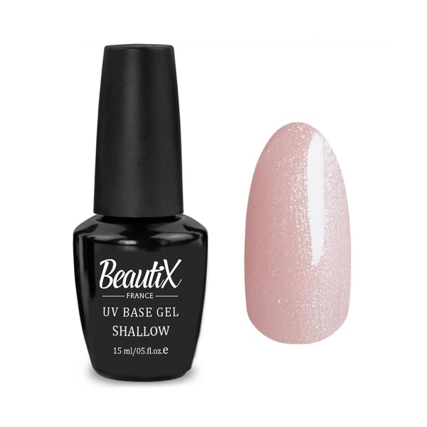 Beautix Камуфлирующая база с шиммером UV Base Gel, Shallow, 15 мл купить - 0