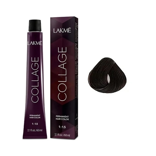 Lakme Крем-краска Collage, 44/00 Средний шатен интенсивный , 60 мл купить - 0