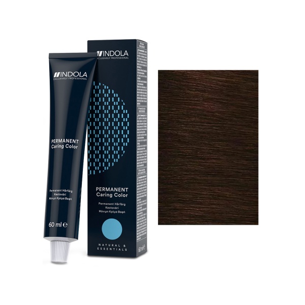 Indola Стойкая крем-краска для волос Permanent Caring Color, 4.80 средний коричневый шоколадный натуральный, 60 мл купить - 0