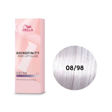 Wella Professionals Гель-крем краска для тонирования и блеска без осветления Shinefinity, 08/98 Серебряный Жемчуг, 60 мл купить