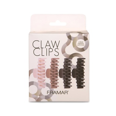 Framar Зажимы для волос краб Нейтральные цвета Claw Clips Neutral, 4 шт купить