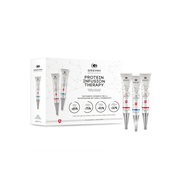 Greymy Ампулы Rx100 концентрат кератина + гидроколлаген (восстанавливающая сыворотка) Ampoules Rx100 KTA + Hydrocollagen, 3 х 20 мл + 3 х 20 мл купить - 0