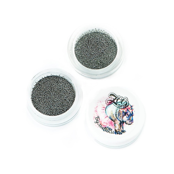 Zoo Nail Art Бульонки металлические, 1324 диам. 0.6 мм, черные, 10 гр купить - 0