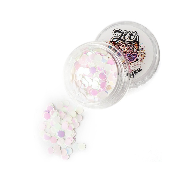 Zoo Nail Art Камифубуки белые перламутровые с розовым, №1290, 3 мм, 1 гр купить - 0