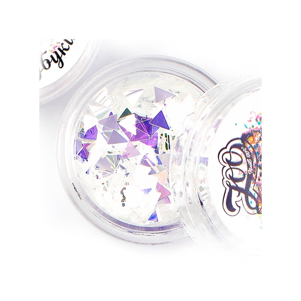 Zoo Nail Art Камифубуки Треугольники голография, №1310 белые, 1 гр купить - 0