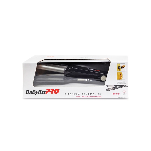 BaByliss Pro Плойка Titanium Tourmaline Ionic 3D Waver BAB2369TTE, с терморегулятором, 19 мм купить - 0