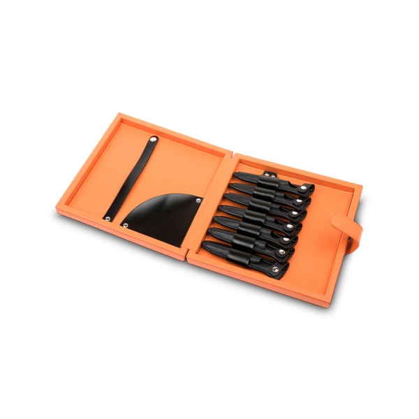 Ginko Футляр для ножниц кожаный, 7 слотов, оранжевый купить - 0