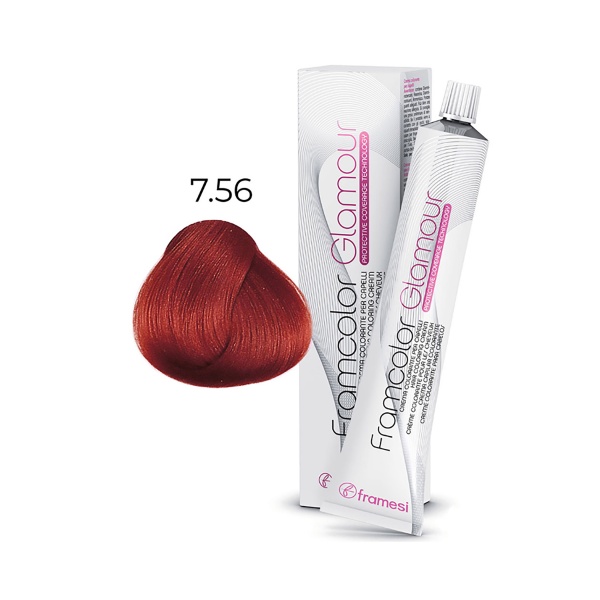 Framesi Крем-краска для волос Framcolor Glamour, 7.56 натуральный красный средний блондин, 100 мл купить - 0