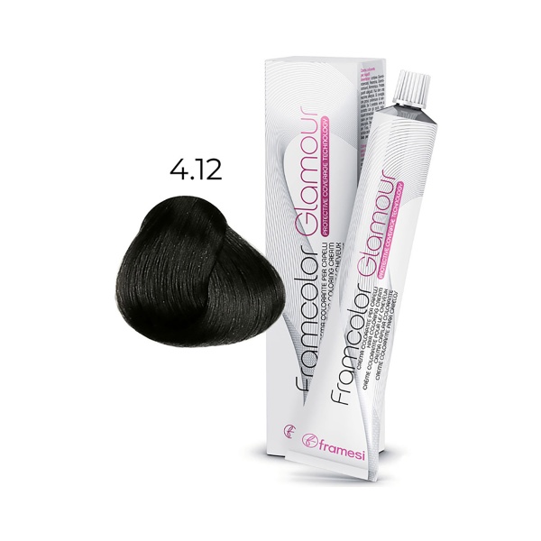 Framesi Крем-краска для волос Framcolor Glamour, 4.12 пепельный натуральный средний каштан, 100 мл купить - 0