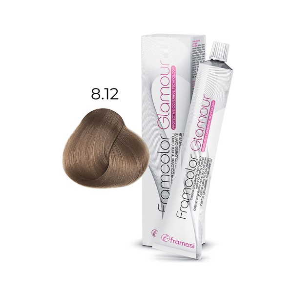 Framesi Крем-краска для волос Framcolor Glamour, 8.12 пепельный натуральный светлый блондин, 100 мл купить - 0