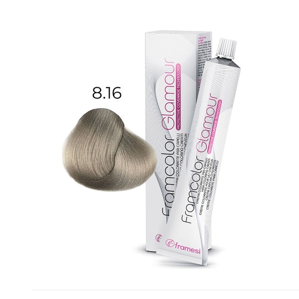 Framesi Крем-краска для волос Framcolor Glamour, 8.16 блондин пепельно-перламутровый, 100 мл купить - 0