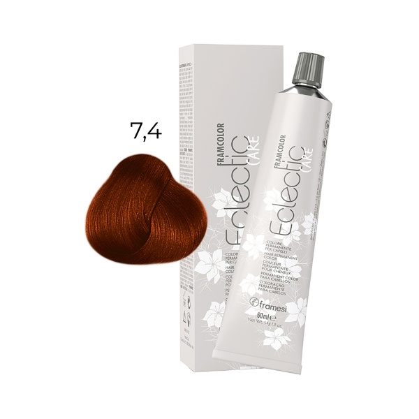 Framesi Крем-краска для волос Framcolor Eclectic Care, 7.4 средний блондин медный, 60 мл купить - 0
