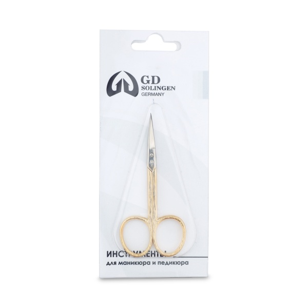 GD Ножницы для кутикулы, изогнутые, позолоченные ручки купить - 0