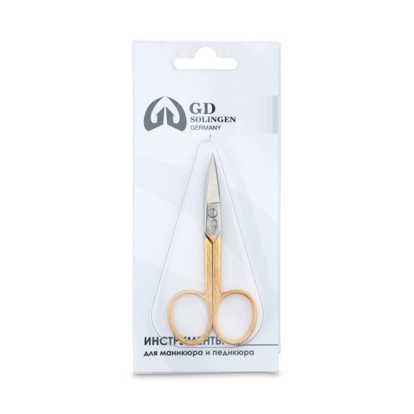 GD Ножницы для ногтей, прямые, позолоченные ручки купить - 0