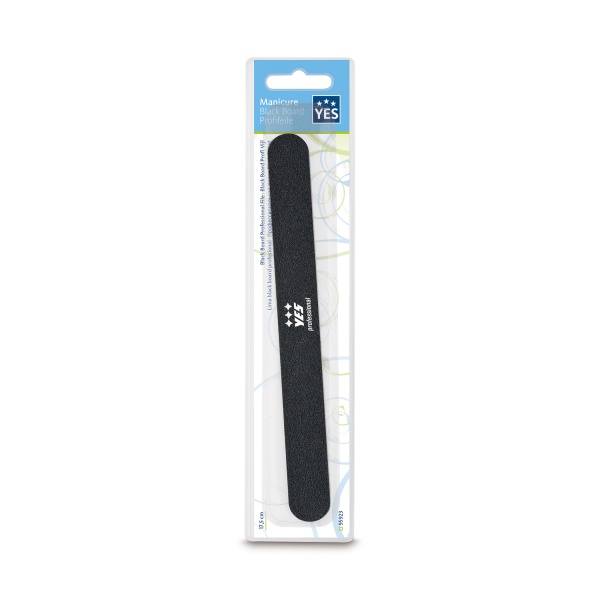 Yes Пилка прямая для натуральных ногтей, 180/230 грит, черная купить - 0